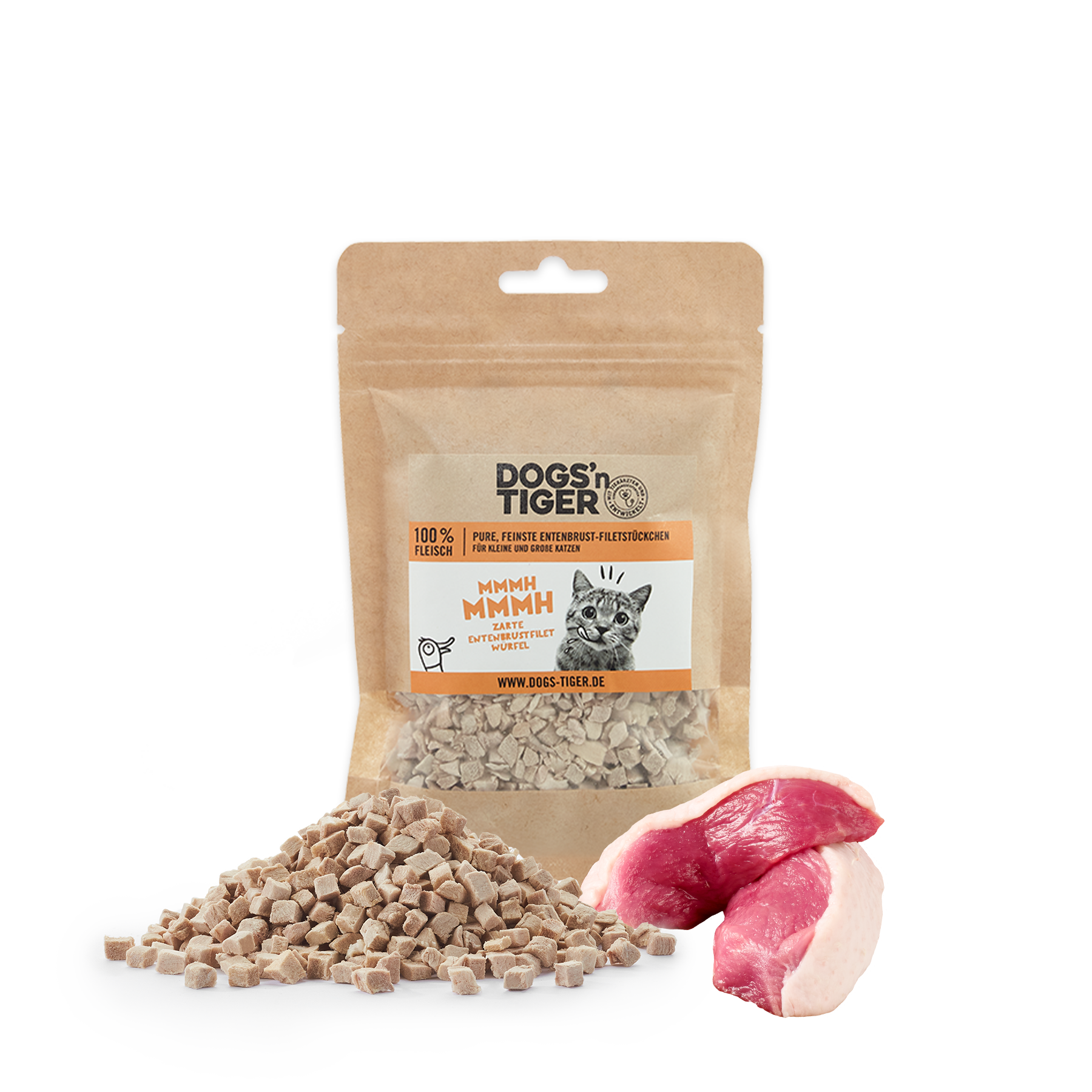 Tiger Nassfutter mit viel Geflügel & beliebte Snacks Tiger - Probier mal! Geflügel