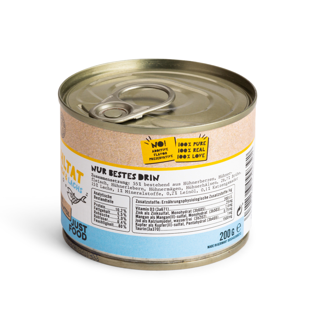 Tiger Gesundes Nassfutter mit <br>Huhn und Lachs (200g) Wohltat