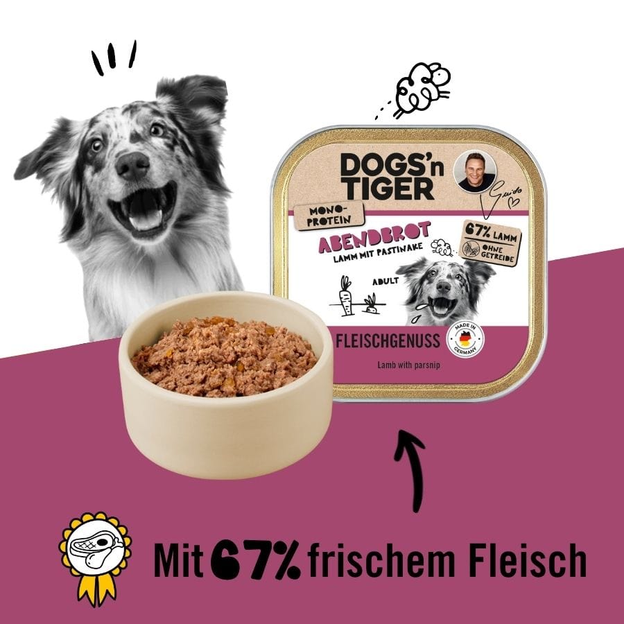 Abendbrot | Premium Nassfutter für Hunde | 150g Schale | Dogs'n Tiger