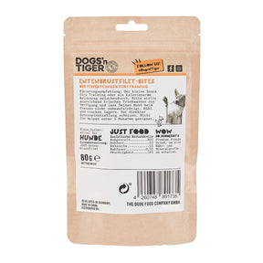 Rückseite Verpackung Fatzke Ente Snack für Hunde