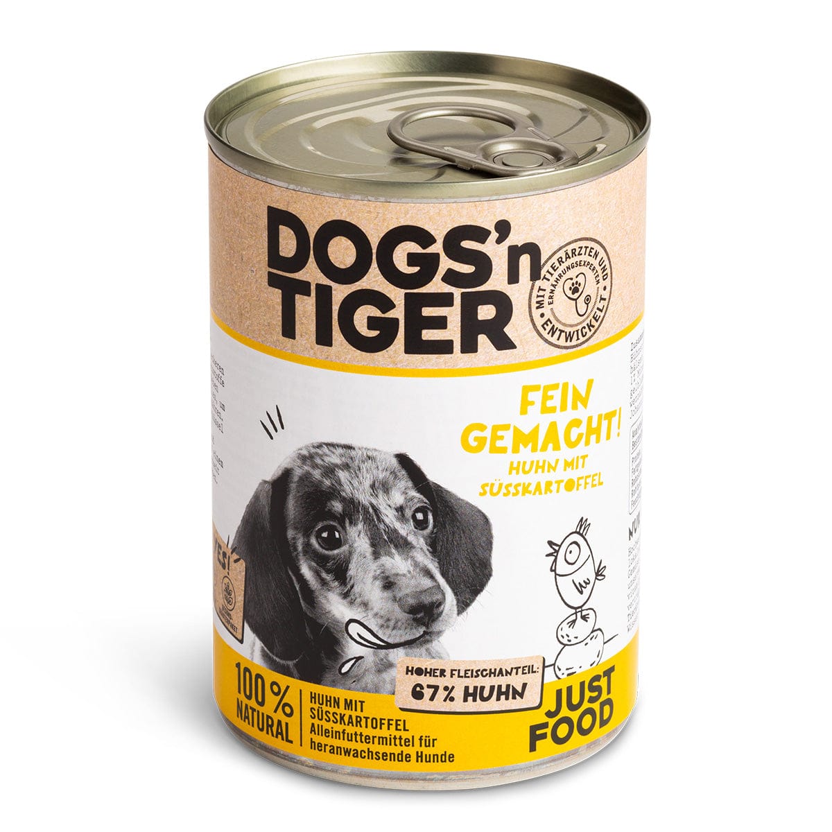 Dose Dogs'n Tiger Nassfutter für Welpen Sorte Fein Gemacht