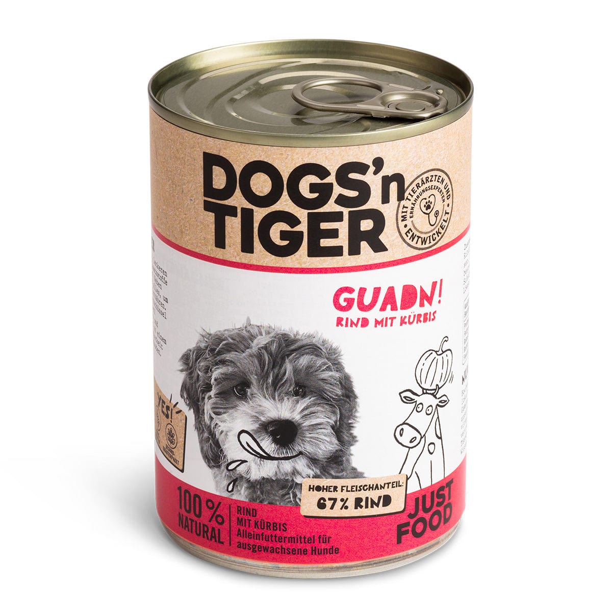 Dose Dogs'n Tiger Nassfutter für Hunde Sorte Guadn