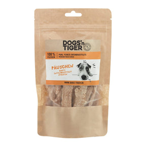 Verpackung Dogs'n Tiger Päuschen Ente Snack für Hunde