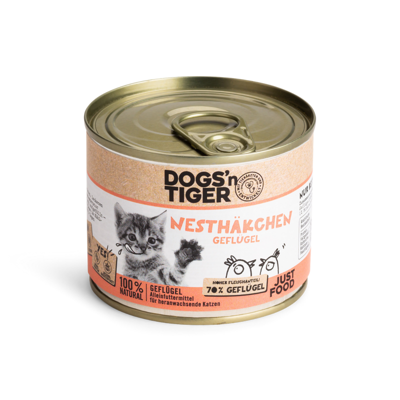 Tiger Gesundes Nassfutter mit <br>Geflügel für Kitten (200g) 200g Nesthäkchen