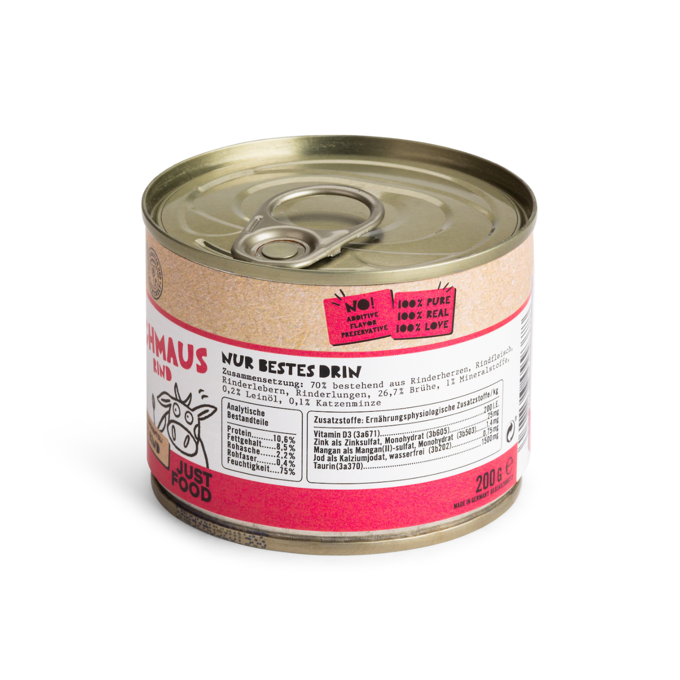 Tiger Gesundes Nassfutter mit <br>Rind (200g) Schmaus