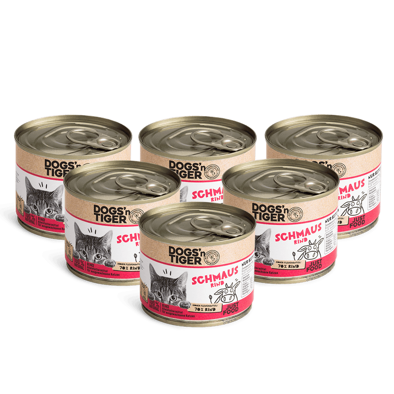 Tiger Gesundes Nassfutter mit <br>Rind (200g) 6x 200g Schmaus
