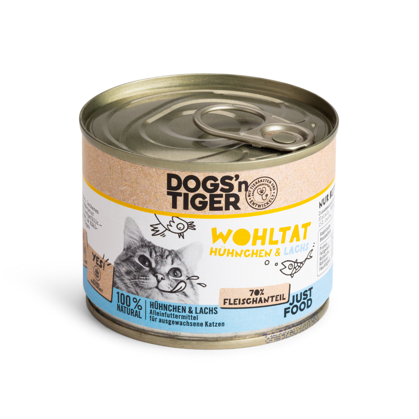 Tiger Gesundes Nassfutter mit <br>Huhn und Lachs (200g) 200g Wohltat